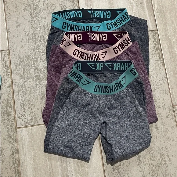 Gymshark Women's Gray and Purple Leggings bundle - Picture 2 of 7